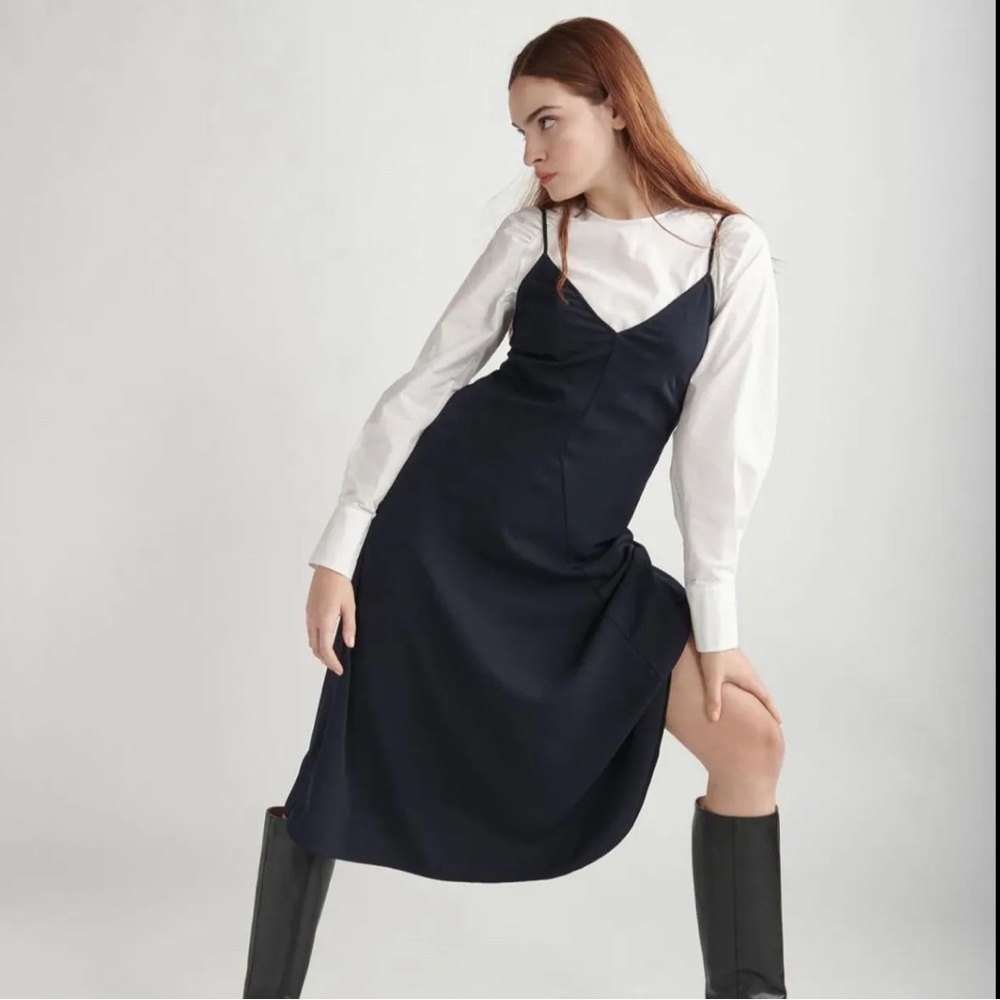 NWT $225 Thakoon A-Line Slip Dress In Moonight Navy Size: 4